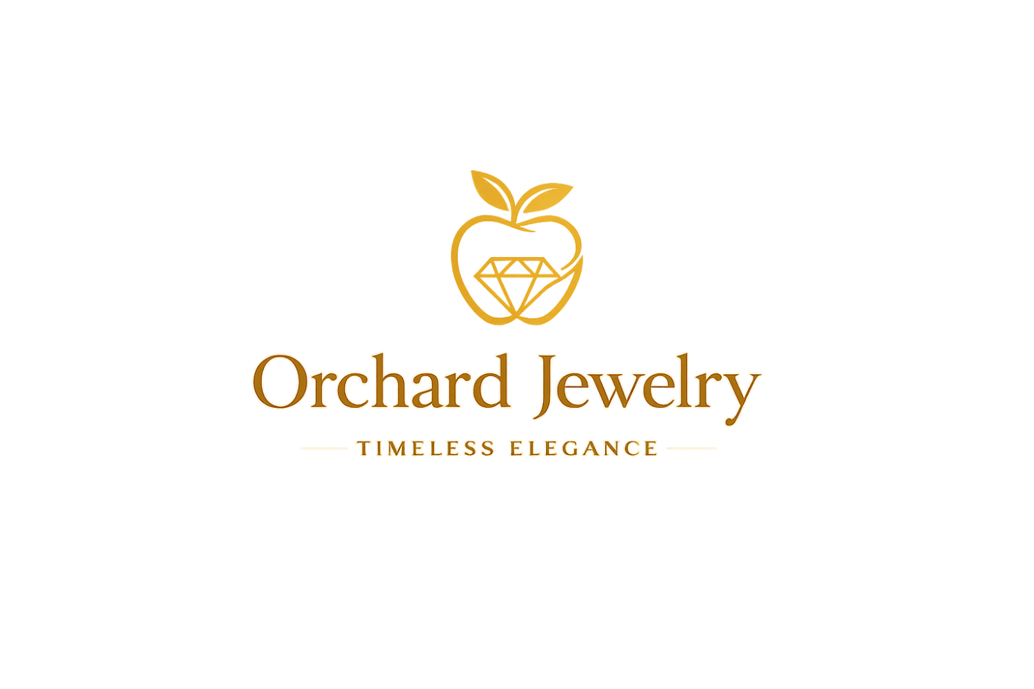 Orchard Jewelry logo with gold design on a black background